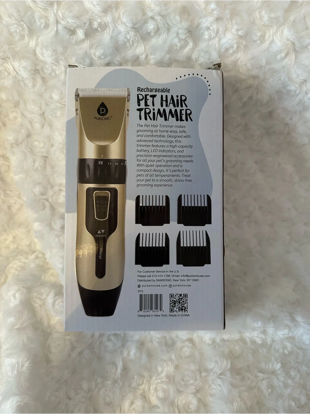 Pursonic Pet Hair Trimmer for Dogs and Cats - Rechargeable Grooming Kit